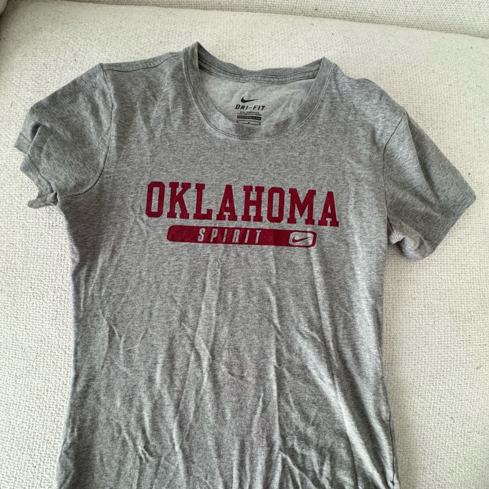 Nike Gray and Red Oklahoma Spirit Tee